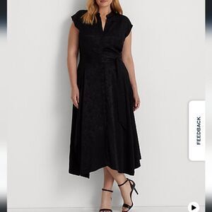 LAUREN Ralph lauren Paisley Jacquard Sleeveless Shirtdress